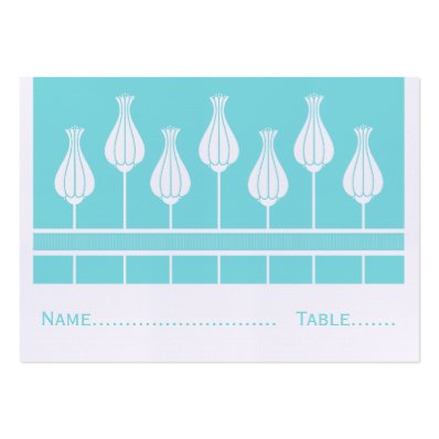 Art Deco Floral Wedding Place Card Large Business Card