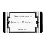 Art Deco Frame Wedding Water Bottle Label