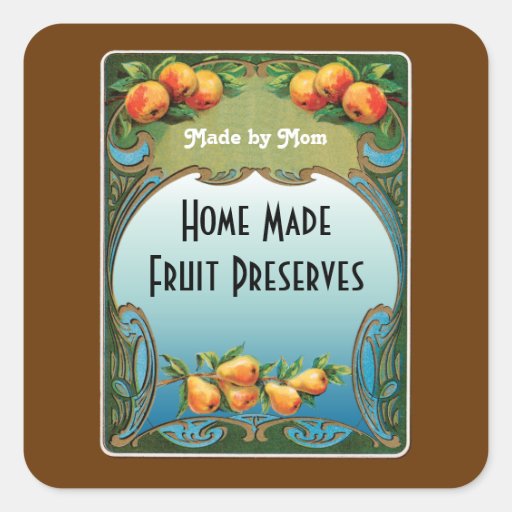 Art Deco Fruit Custom Canning Sticker