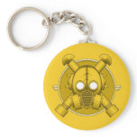 Art Deco Gasmask keychain Yellow