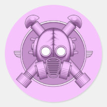 Art Deco Gasmask Lilac Stickers