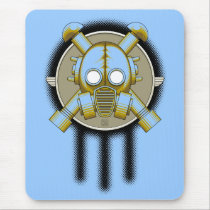art deco gasmask trinity mousepads
