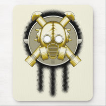 art deco gasmask trinity mousepads
