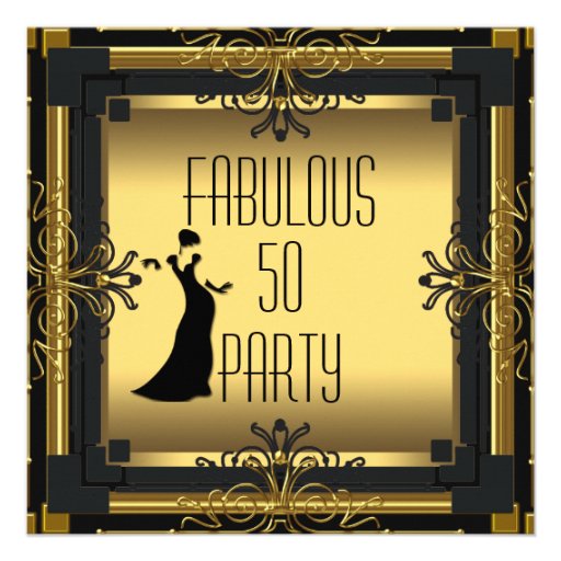 ART DECO Gatsby Fabulous 50 50th Birthday Party Invitation