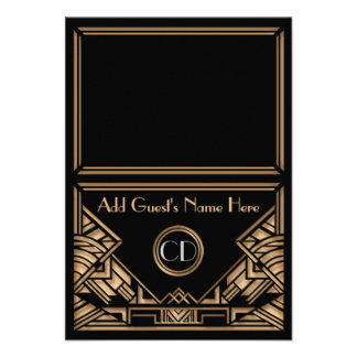 Art Deco Gatsby Style Wedding Escort Place Cards