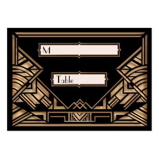 Art Deco Gatsby Style Wedding Escort Place Cards Business Card Templates (front side)
