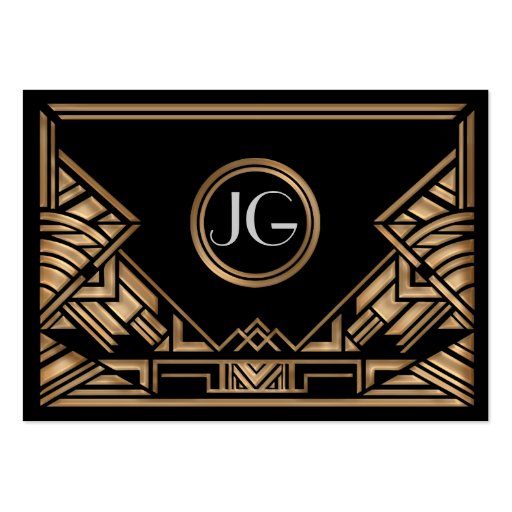 Art Deco Gatsby Style Wedding Escort Place Cards Business Card Templates (back side)