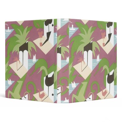 Art Deco Geometric Abstract Bird Animal Print Binder by vintagegiftmall