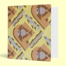 Art Deco Geometric Abstract Fish Binder binders