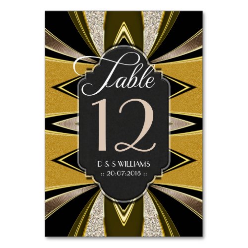 Art Deco Gold Coffee Chalkboard Table Number Cards Table Cards