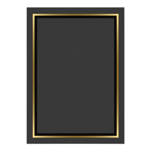 Art Deco Gold Fanfare Wedding Invitation | black