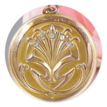 Art-Deco Gold Floral Locket stickers by lilandluckysloot Art-Deco Gold Floral Locket stickers