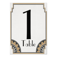 Art Deco Gold Posh Table Number Personalized Announcements