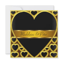 Art  Deco Gold Wedding Party Invitation