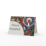 Art Deco Hanukkah Candle Greeting Card