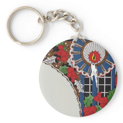 Art Deco Hanukkah Candle Key Chain by ArtDecoPrints