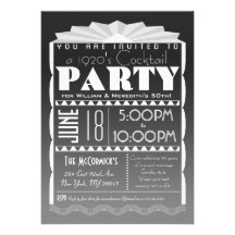 Art Deco Invitation - Gatsby Style- Custom Text