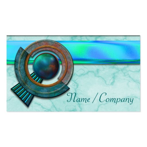 Art Deco Jewels Blue Business Card Templates (front side)