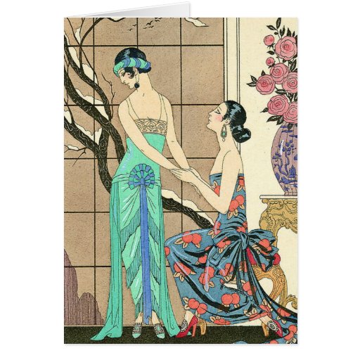 Art Deco Ladies By the Window Greeting Card Zazzle