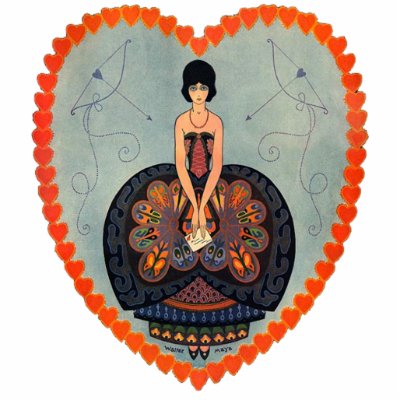 Art Deco Lady Heart Photo Cutout by Cardgallery