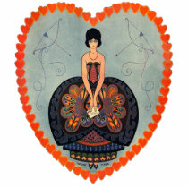 Art Deco Lady Heart Photo Cutout