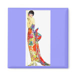 Art Deco Lady in formal Gown Magnets
