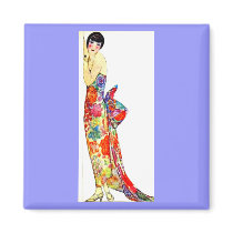 Art Deco Lady in formal Gown Magnets