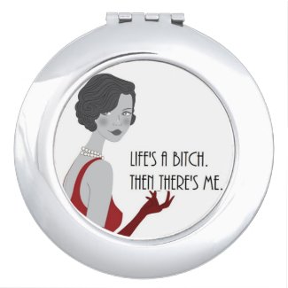 Art Deco Lady In Red With Attitude Compact Mirror