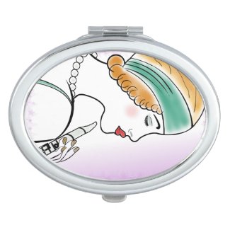 Art Deco Lady with Clarinet Compact Mirrors