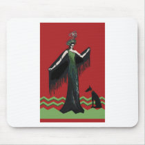 Art Deco Lady with Dog mousepads by zadajeanne Art Deco Lady with Dog mousepads