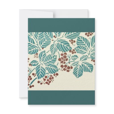 Art Deco Leaves and Berries Stencil Personalized Invitation by angela65