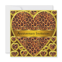 Art  Deco Leopard Wedding Anniversary Invitation