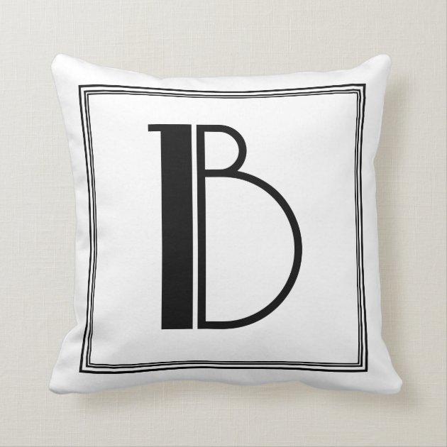 Art Deco Letter B Monogrammed Pillow | Zazzle