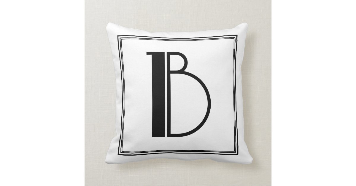 Art Deco Letter B Monogrammed Pillow Zazzle