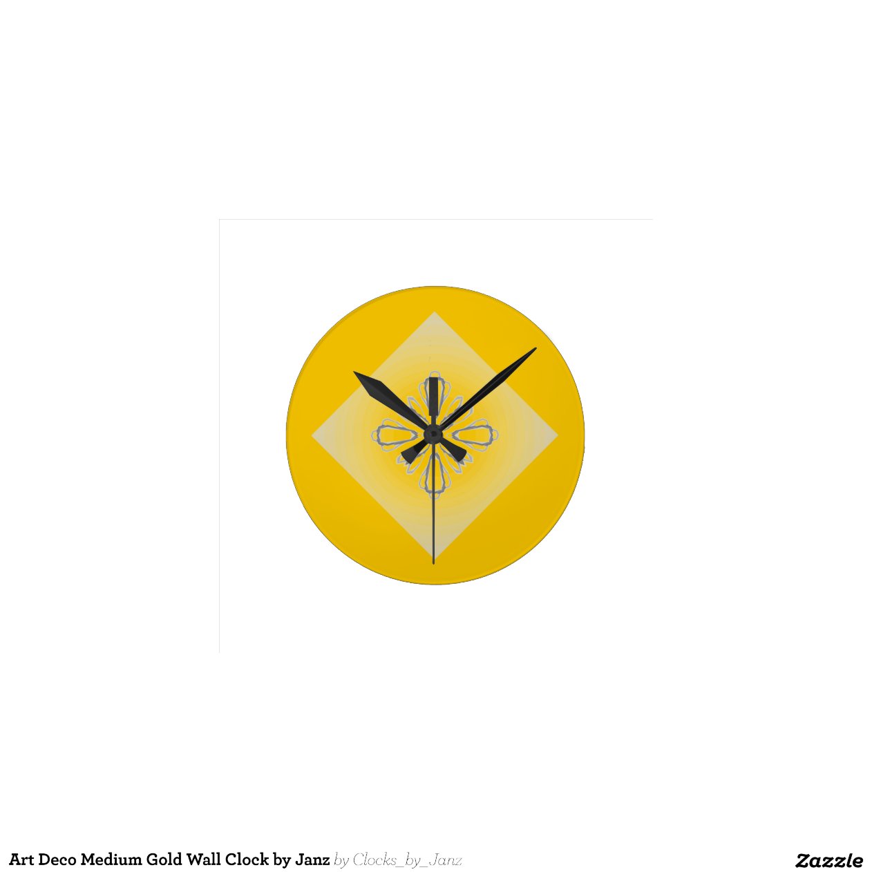 Art Deco Medium Gold Wall Clock by Janz Zazzle