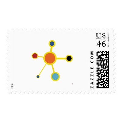 Art Deco Molecule Postage Stamps by evrose