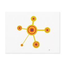 Art Deco Molecule with Sunburst postcards by evrose Art Deco Molecule with Sunburst postcards