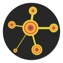 Art Deco Molecule with Sunburst stickers by evrose Art Deco Molecule with Sunburst stickers