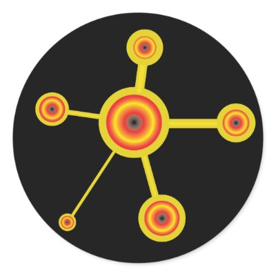 Art Deco Molecule with Sunburst Stickers by evrose