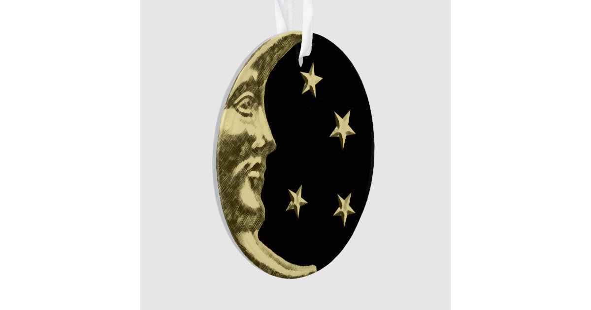 art deco moon and stars black and gold ornament zazzle art deco moon and stars black and gold ornament zazzle