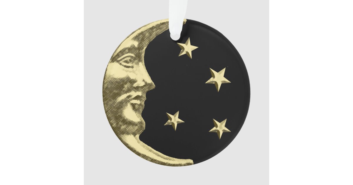 art deco moon and stars black and gold ornament zazzle art deco moon and stars black and gold ornament zazzle