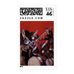 Art Deco Musical Band Jamming Postage Stamps
