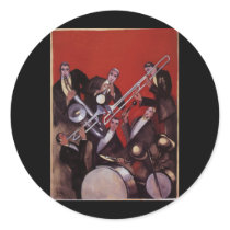 Art Deco Musical Band Jamming Sticker