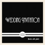 Art Deco Noir Chic Black and White Formal invitations