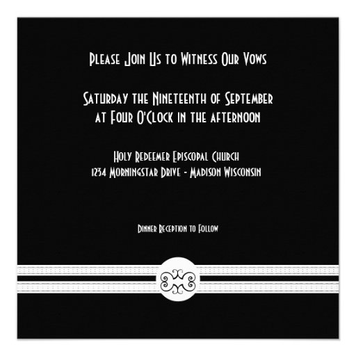 Art Deco Noir Chic Black and White Formal Custom Invitations