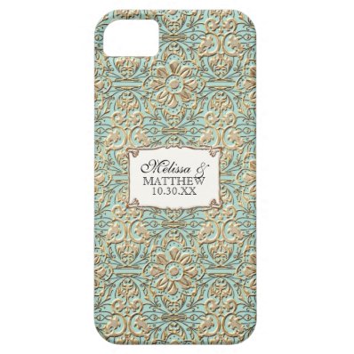 Art Deco Nouveau Faux Gold Floral Damask Lace iPhone SE/5/5S Case