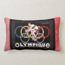 Art Deco Olympic Cycles American MoJo Pillow