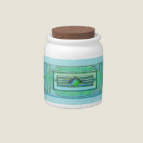 Art Deco Ornament Turquise candy jars
