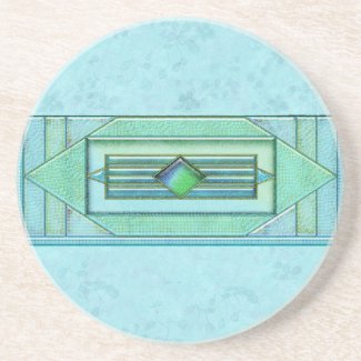 Art Deco Ornament Turquise Coasters