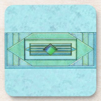 Art Deco Ornament Turquise Coasters